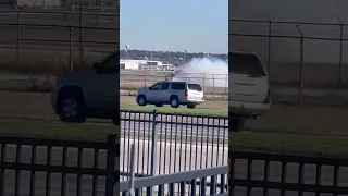 Harrier Jet crashes. Pilot ejects.