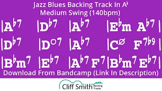 Ab Major - Medium Swing Jazz Blues Backing Track (140bpm)