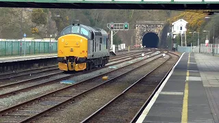 Class 37 37688 'Great Rocks' light engine route-learner, through Bangor, 21-04-2021.