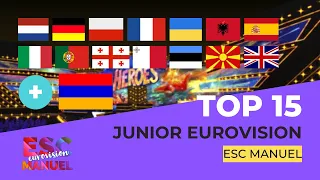 Junior Eurovision 2023 | TOP 15 (SO FAR) | ESC MANUEL
