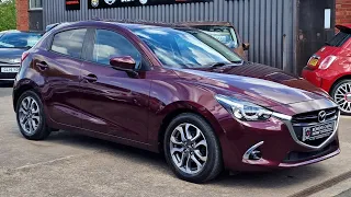 2017 (17) Mazda 2 GT Sport 1.5 5Dr in Deep Crimson. 52k Miles. 6 Mazda Services. Sat Nav. DAB. £9000