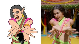 Chaka Chak Video song Drawing meme | Atrangi Re | Sara Ali Khan | Dhanush | funny drawing meme