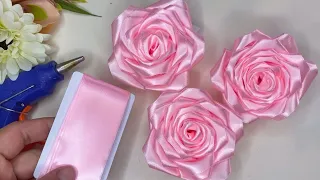 DIY Ribbon Rose Flowers. How to make a Ribbon Rose? #ribbon