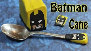 How to decorate a teaspoon - DIY Batman cane polymer clay tutorial