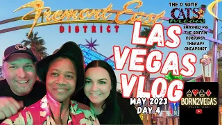 FREMONT EAST BAR CRAWL & CATS MEOW - Vegas Travel Vlog Day 4 - The D Suite & More - May 2023