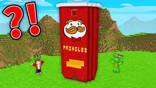 JJ and Mikey Found SECRET PRINGLES House Base - Maizen Parody Video in Minecraft