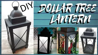 DIY DOLLAR TREE LANTERN W/ LIGHTS || HOME DECOR || 3 LOOKS IN 1!