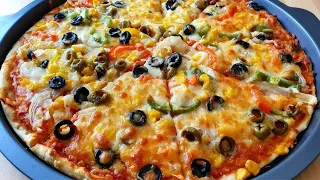 Pizza Recipe Without Oven😋 | Pizza Dough Recipe | Chicken Pizza | Pizza Recipe | Tasty Pizza