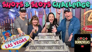 SHOTS & SLOTS CHALLENGE No.5 DOWNTOWN FREMONT - Vegas Travel Vlog Day 2 - January 2024
