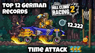 Top 12 GERMAN Records🔥 in Time Attack🥇 – Hill Climb Racing 2 | Hcr2