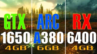 GTX 1650 vs ARC A380 vs RX 6400 || PC GAMES TEST ||