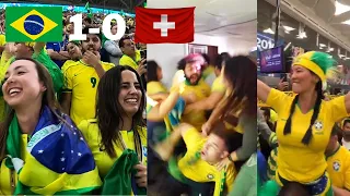 Brazil Fans Crazy Celebrations And Reactions After 1-0 Win Against Switzerland #brasil #casemiro