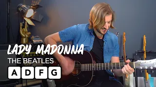 The Beatles - Lady Madonna Acoustic Guitar Tutorial