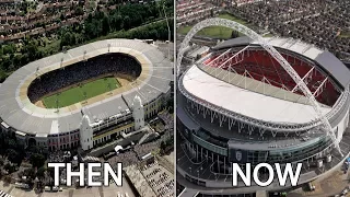 10 English Stadiums Then & Now | Ft. Wembley, Old Trafford, Anfield...