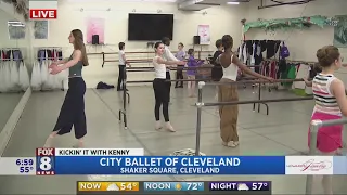 Kenny's on his toes learning about City Ballet of Cleveland