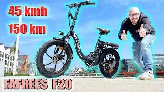 Un vélo électrique biplace pliant gros pneu débridable pas cher ? le Fafres F20 mini cargo puissant