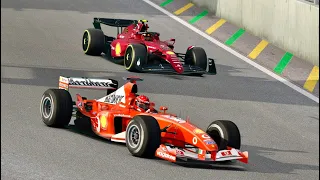 Ferrari F1 2022 vs Ferrari F1 2003 Micheal Schumacher - Interlagos #f1 #f12022