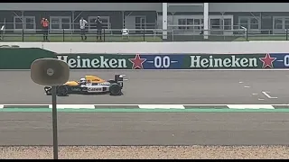 SEBASTIAN VETTEL DRIVING MANSELL FW14B 1992 WILLIAMS CAR SILVERSTONE PIT STRAIGHT LOUD!