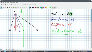 Linii importante în triunghi, mediană, bisectoare, înălțime, mediatoare