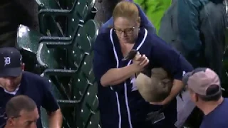 Rally Goose crashes into scoreboard at Comerica Park