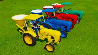 SPREADING LIME WITH MINI PORSCHE TRACTORS - FARMING SIMULATOR 22