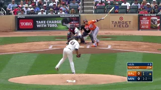 BAL@MIN: Mejia strikes out Machado in the 1st inning