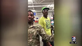 Soldiers react to verbal attack inside store