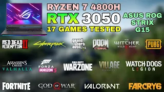 ASUS ROG Strix G15 - RTX 3050 + Ryzen 7 4800H - Test in 17 Games in 2022