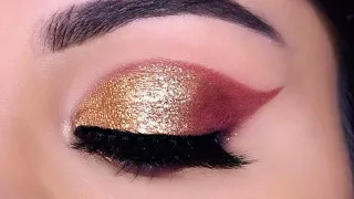 Very Easy GOLD GLITTER Eye Makeup For Beginners In Hindi गोल्डन आई मेकअप