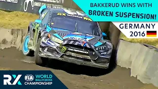 Andreas Bakkerud wins with BROKEN suspension! World RX of Germany 2016