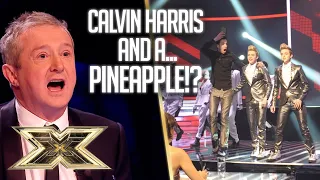 Calvin Harris crashes Jedward performance with PINEAPPLE! | Live Show 6 | Series 6 | The X Factor UK