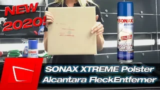 SONAX XTREME Polster + Alcantara FleckEntferner Anwendung mit Samantha - für starke Verschmutzungen