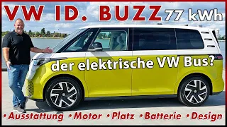 VW ID. Buzz - Der elektrische VW Bus im Test | 77 kWh Fahrbericht Reichweite Batterie Review Deutsch