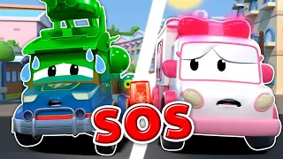 Oh no! Car city is on fire, but Super Fire Truck is SICK! | Cars & Trucks Rescue for Kids