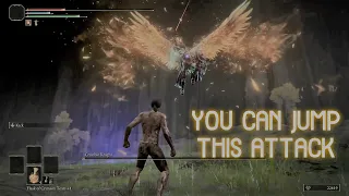 Elden ring bosses attacks you can jump instead of dodge.