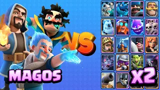 TRIO DE MAGOS VS TODAS LAS CARTAS x2  | Clash Royale
