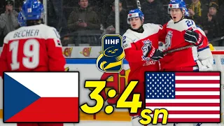 ČESKO vs USA | 3:4sn | Mistrovství světa juniorů U20 2024 | SESTŘIH