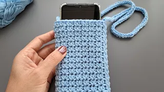 ฺBeautiful! Crochet Phone Bag Tutorial 2HDC Stitch. Step by step crochet tutorial.