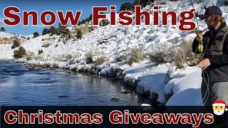 Snow Fishing @ Hot Creek Mammoth Lakes - Skiing Mammoth Mountain - Christmas Giveway