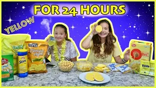 24 HOURS EATING ONLY YELLOW FOOD | SISTER FOREVER