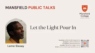 Mansfield Public Talk with Lemn Sissay - Let the Light Pour in