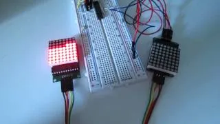 Multiple 8x8 led matrix driver using MAX7219 on Atmega