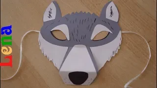 Wolf Maske basteln mit Lena