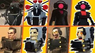 ALL LEGO Skibidi Toilet Every Character (Upgraded Plunger Cameraman,Speaker Woman,G-Man)