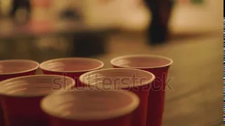 stock footage beer pong closeup