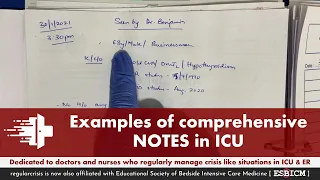 Example of comprehensive notes in ICU | RegularCrisis