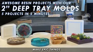 2" Deep Tray Molds For Epoxy Resin - 1" Wide Walls For Encasing Objects, Flowers & More