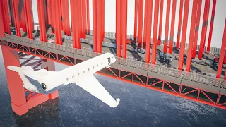 Plane vs Collapsing Physics Bridge | Teardown