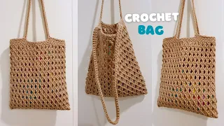 Easy Crochet Net Bag with Cross Stitch | Crochet Bag for Beginners | ViVi Berry Crochet