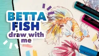 Betta Fish, Sketchbox, & Colour-Changing Pens [Draw With me]